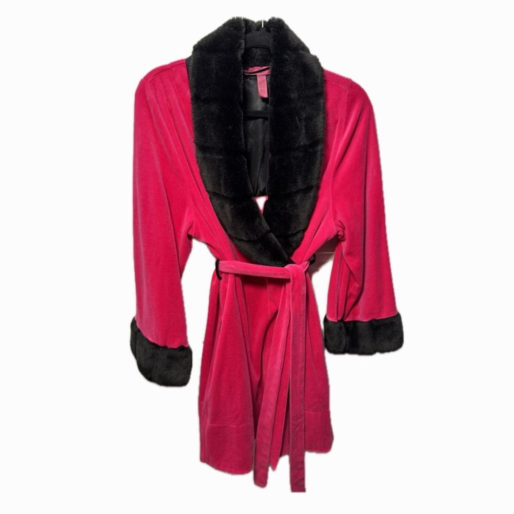 Betsey Johnson Intimates Black & Pink Robe Vintage Y2K